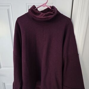 Athleta Deep Purple Turtleneck Fleeced-lined sweatshirt